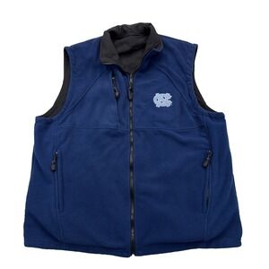 UNC Tar Heels Reversible Fleece Vest Mens L Collegiate Gameday Style